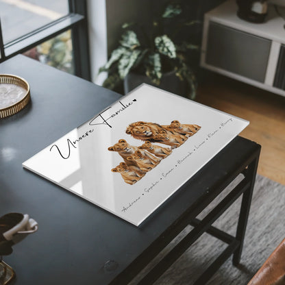 Acrylglas Wandbild Personalisiert Löwen Familienporträt Geschenk für Oma Opa Mama Papa