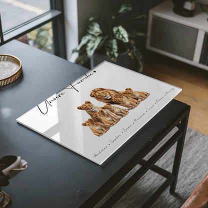 Acrylglas Wandbild Personalisiert Löwen Familienporträt Geschenk für Oma Opa Mama Papa