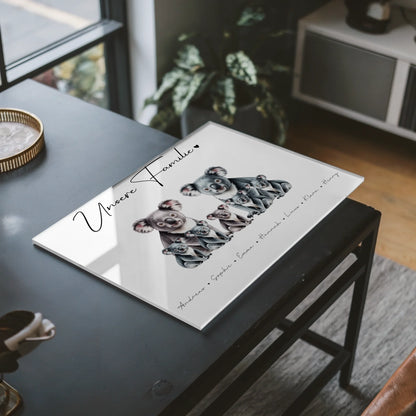 Personalisiertes Acrylglas Wandbild Koala Familienporträt Geschenk für Papa Mama Oma Opa