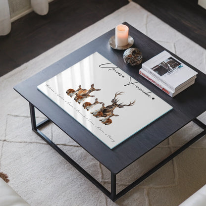 Personalisiertes Acrylglasbild Magnetisch Reh Familienporträt Geschenk für Mama Papa Oma Opa