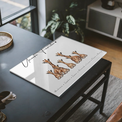 Acrylglasbild Personalisiert magnetisch Giraffe Familienporträt Geschenk für Papa Mama Oma Opa