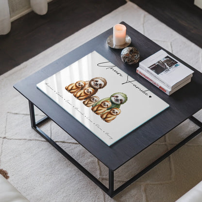 Acrylglas Wandbild Personalisiert magnetisch Faultier Familienporträt Geschenk für Oma Opa Mama Papa