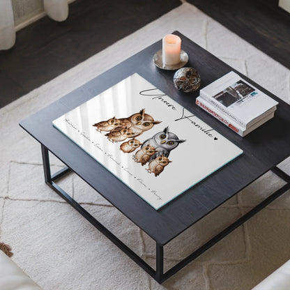 Personalisiertes Acrylglasbild Eulen Familienporträt Geschenk für Mama Papa Oma Opa