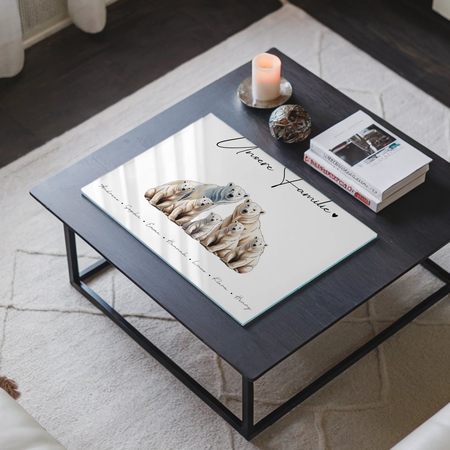 Acrylglasbild Personalisiert Eisbär Familienporträt Geschenk für Papa Mama Oma Opa