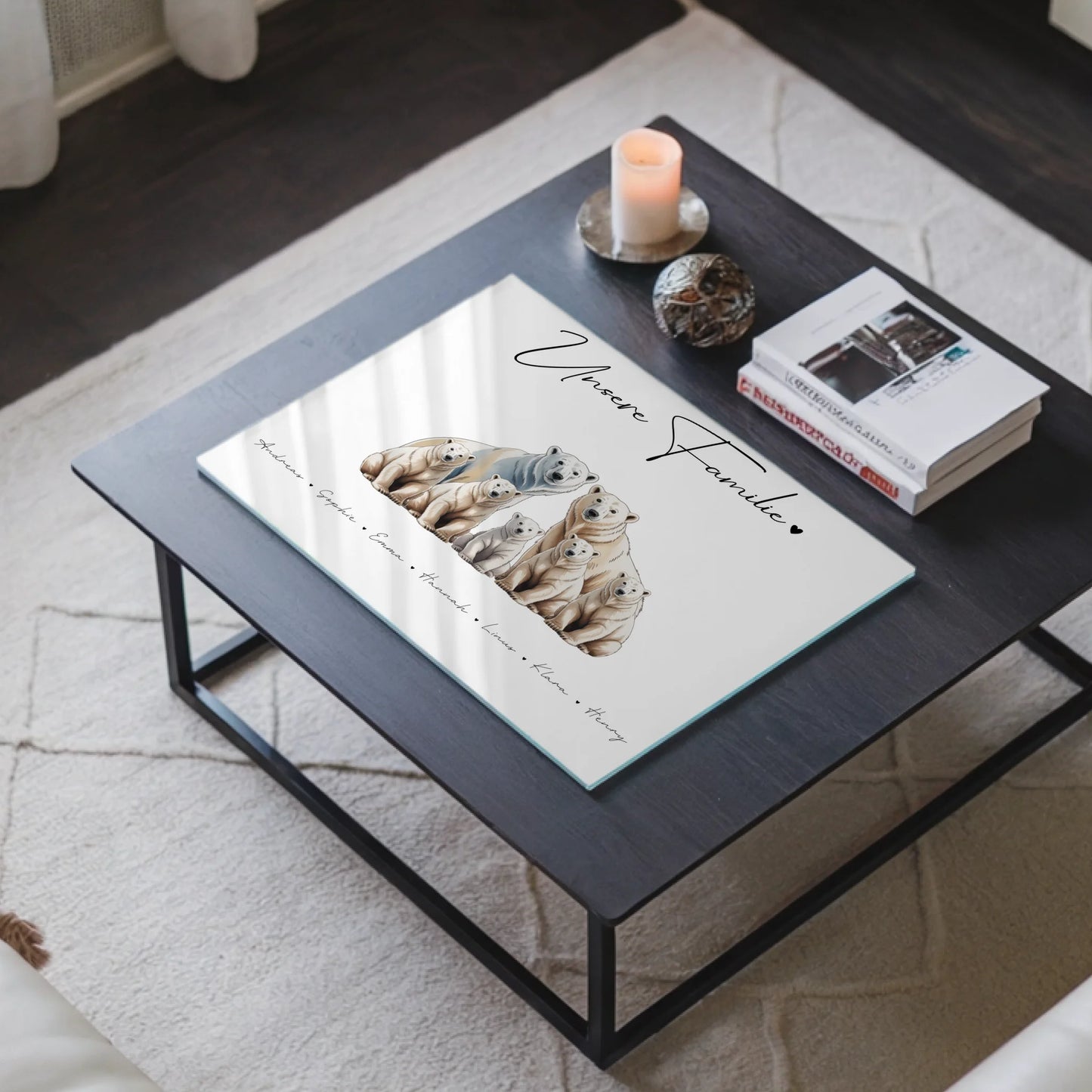 Acrylglasbild Personalisiert Eisbär Familienporträt Geschenk für Papa Mama Oma Opa