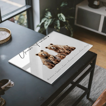 Personalisiertes Acrylglas Wandbild Bären Familienporträt Geschenk für Papa Mama Oma Opa