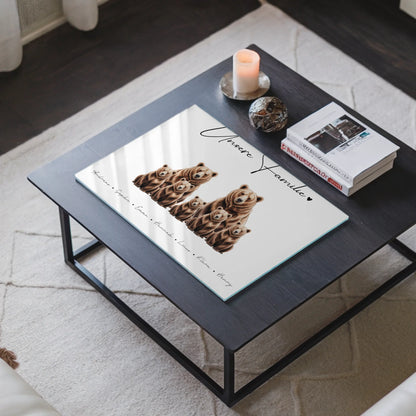 Personalisiertes Acrylglasbild Magnetisch Braunbären Familienporträt Geschenk für Mama Papa Oma Opa