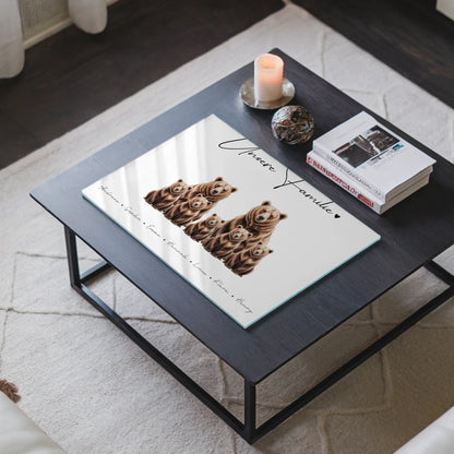 Personalisiertes Acrylglasbild Magnetisch Braunbären Familienporträt Geschenk für Mama Papa Oma Opa