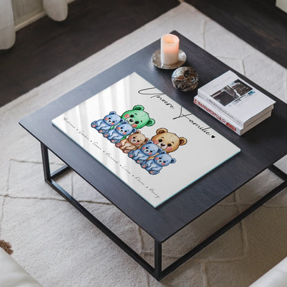Personalisiertes Acrylglas Bild magnetisch Bärchen Familienporträt Geschenk für Oma Opa Mama Papa
