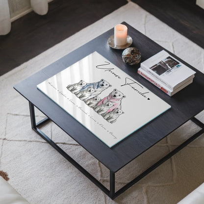 Acrylglas Wandbild Personalisiert magnetisch Eisbären Familienporträt Geschenk für Oma Opa Mama Papa