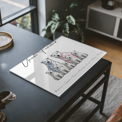 Acrylglas Wandbild Personalisiert magnetisch Eisbären Familienporträt Geschenk für Oma Opa Mama Papa