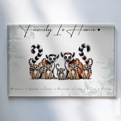 Personalisiertes Acrylglas Bild Lemur Familienporträt Geschenk für Papa Mama Oma Opa