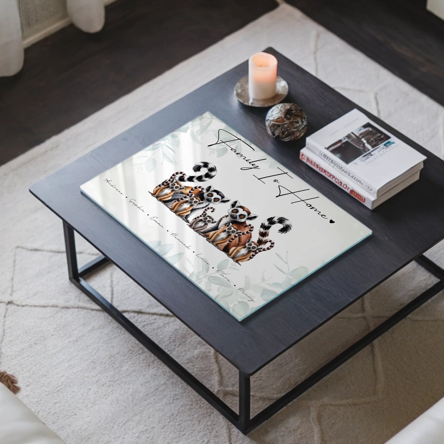 Personalisiertes Acrylglas Bild Lemur Familienporträt Geschenk für Papa Mama Oma Opa