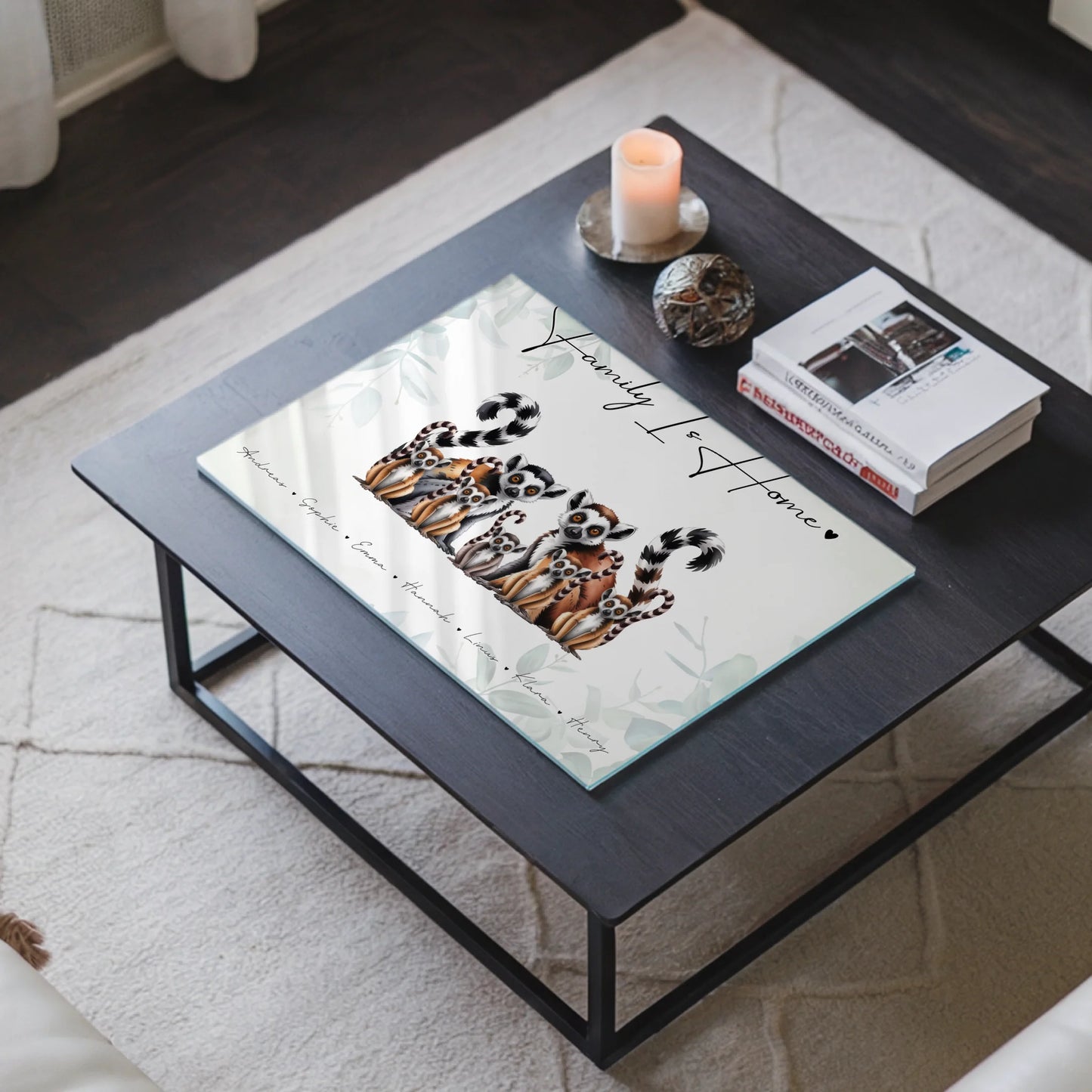 Personalisiertes Acrylglas Bild Lemur Familienporträt Geschenk für Papa Mama Oma Opa