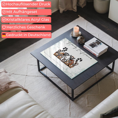 Personalisiertes Acrylglas Bild Lemur Familienporträt Geschenk für Papa Mama Oma Opa