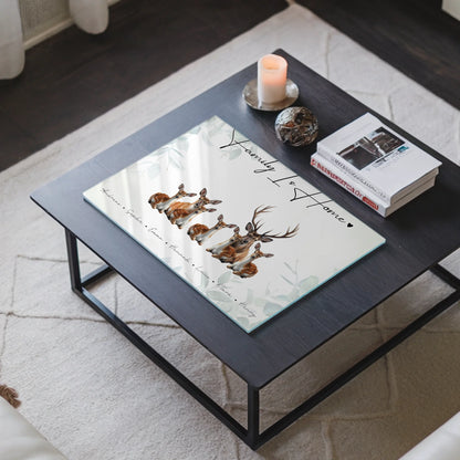 Acrylglas Wandbild Personalisiert Reh Familienporträt Geschenk für Papa Mama Oma Opa