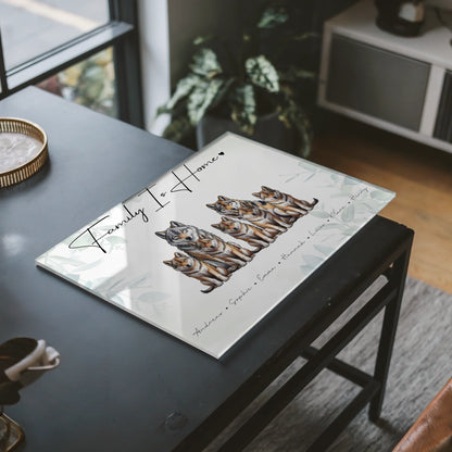 Personalisiertes Acrylglas Bild magnetisch Wolf Familienporträt Geschenk für Papa Mama Oma Opa