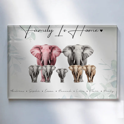 Personalisiertes Acrylglas Wandbild magnetisch Elefanten Familienporträt Geschenk für Mama Papa Oma Opa