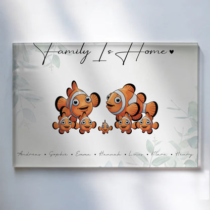 Personalisiertes Acrylglas Bild Clownfisch Familienporträt Geschenk für Papa Mama Oma Opa