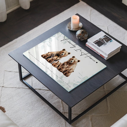 Acrylglas Bild Personalisiert Bären Familienporträt Geschenk für Oma Opa Mama Papa