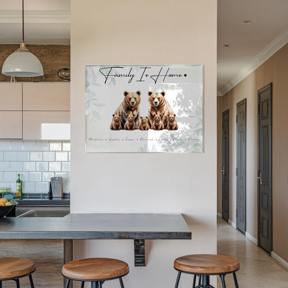 Acrylglas Bild Personalisiert Bären Familienporträt Geschenk für Oma Opa Mama Papa