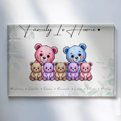 Personalisiertes Acrylglas Wandbild Bärchen Familienporträt Geschenk für Mama Papa Oma Opa