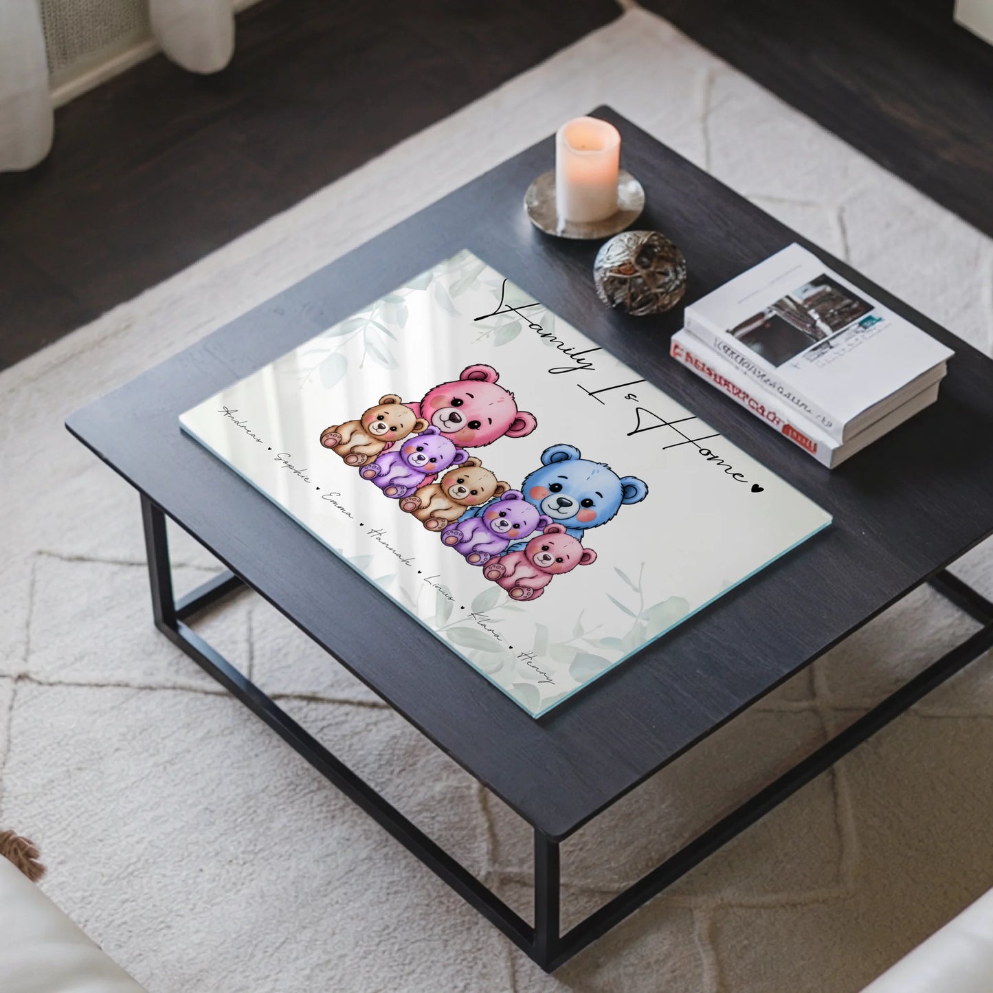 Personalisiertes Acrylglas Wandbild Bärchen Familienporträt Geschenk für Mama Papa Oma Opa