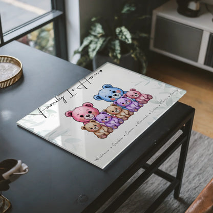Personalisiertes Acrylglas Wandbild Bärchen Familienporträt Geschenk für Mama Papa Oma Opa