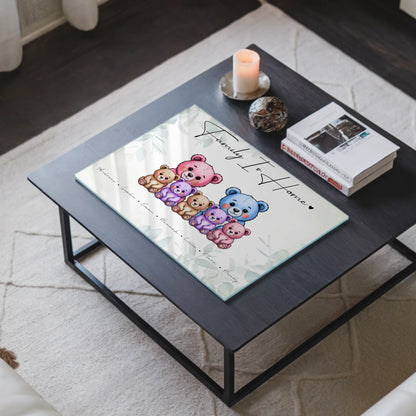 Personalisiertes Acrylglas Wandbild Bärchen Familienporträt Geschenk für Mama Papa Oma Opa