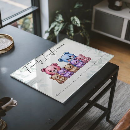 Personalisiertes Acrylglas Wandbild Bärchen Familienporträt Geschenk für Mama Papa Oma Opa