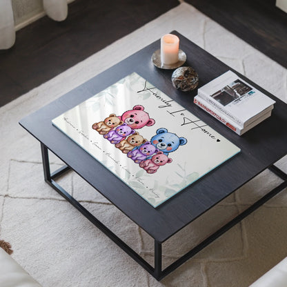 Personalisiertes Acrylglas Wandbild Bärchen Familienporträt Geschenk für Mama Papa Oma Opa