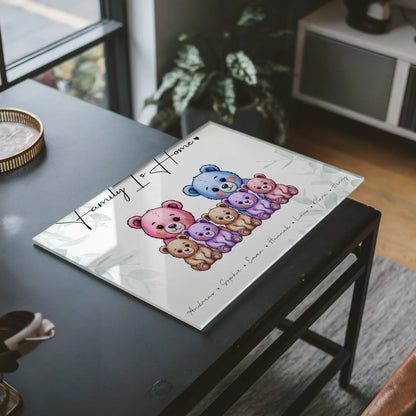Personalisiertes Acrylglas Wandbild Bärchen Familienporträt Geschenk für Mama Papa Oma Opa