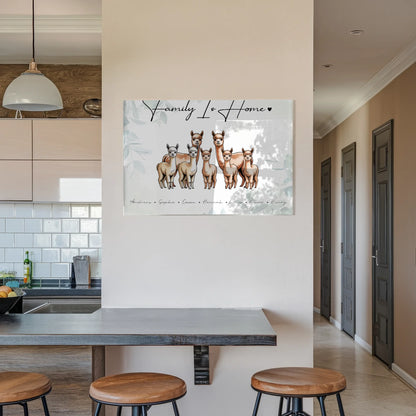 Personalisiertes Acrylglasbild Magnetisch Alpaka Familienporträt Geschenk für Oma Opa Mama Papa