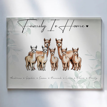 Personalisiertes Acrylglasbild Magnetisch Alpaka Familienporträt Geschenk für Oma Opa Mama Papa