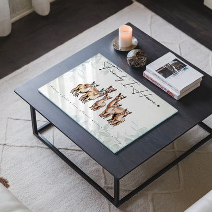 Personalisiertes Acrylglasbild Magnetisch Alpaka Familienporträt Geschenk für Oma Opa Mama Papa
