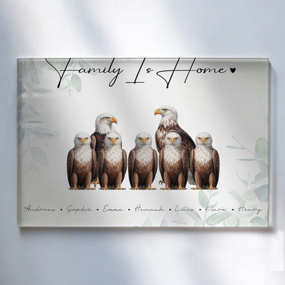 Personalisiertes Acrylglas Bild magnetisch Adler Familienporträt Geschenk für Papa Mama Oma Opa