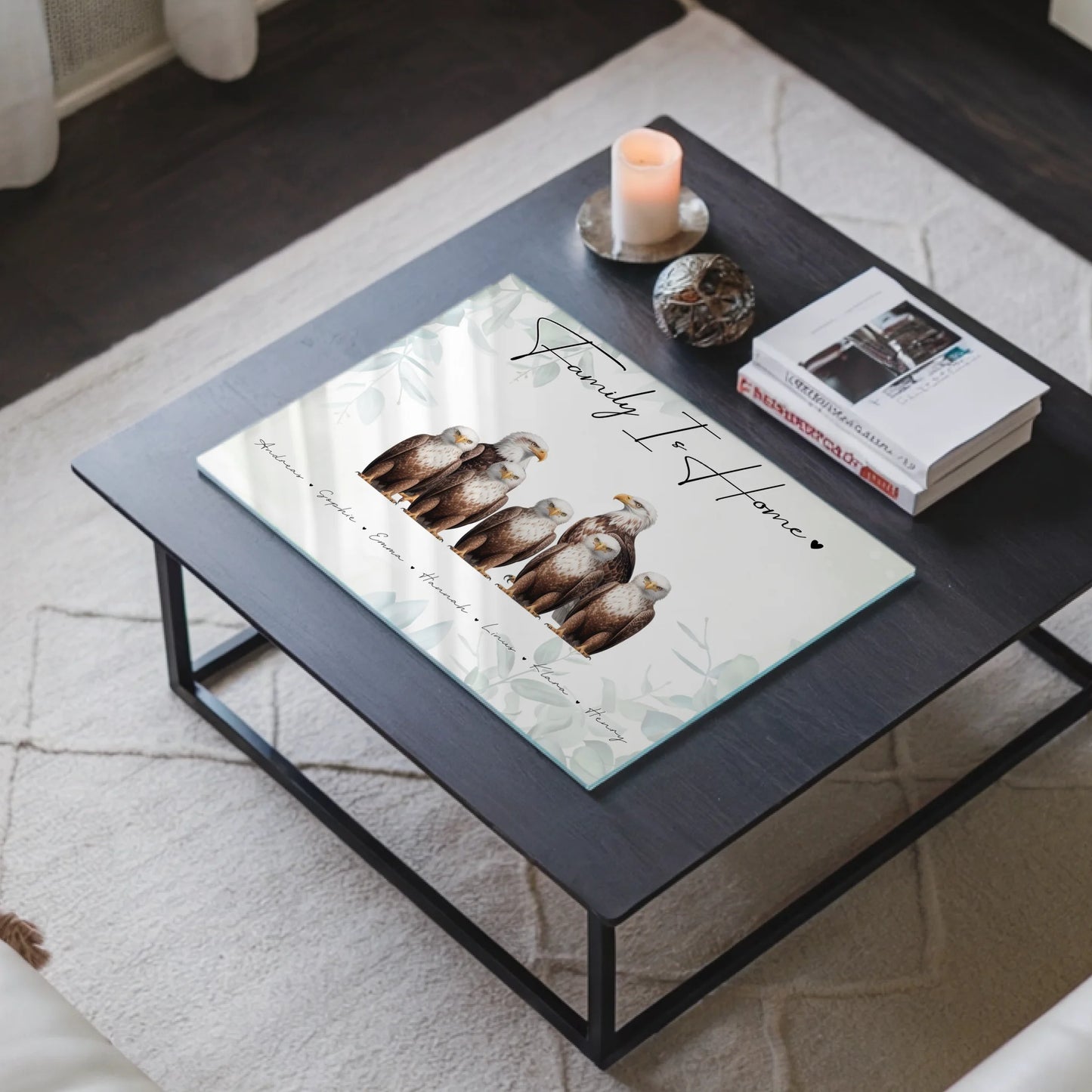 Personalisiertes Acrylglas Bild magnetisch Adler Familienporträt Geschenk für Papa Mama Oma Opa