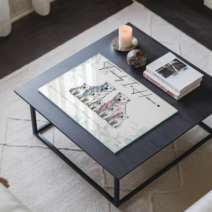 Acrylglasbild Personalisiert magnetisch Eisbären Familienporträt Geschenk für Mama Papa Oma Opa