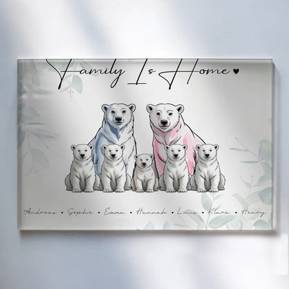 Acrylglasbild Personalisiert magnetisch Eisbären Familienporträt Geschenk für Mama Papa Oma Opa