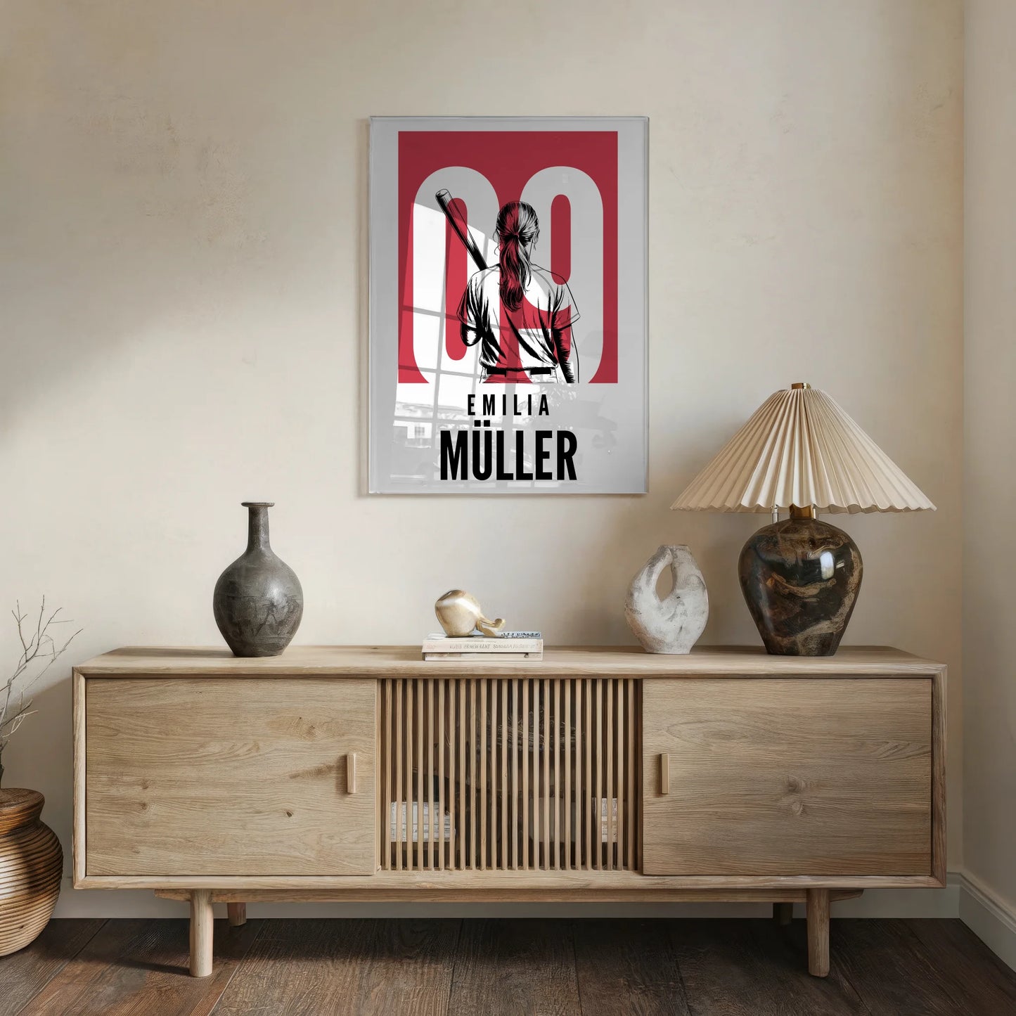 Acrylglas Bild Personalisiert magnetisch Baseball Baseballspielerin Geschenk für Tocher Mama Tante Freundin