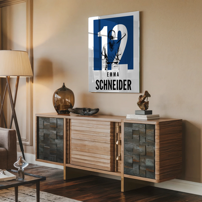 Personalisiertes Acrylglas Wandbild magnetisch Baseball Baseballspielerin Geschenk für Tochter