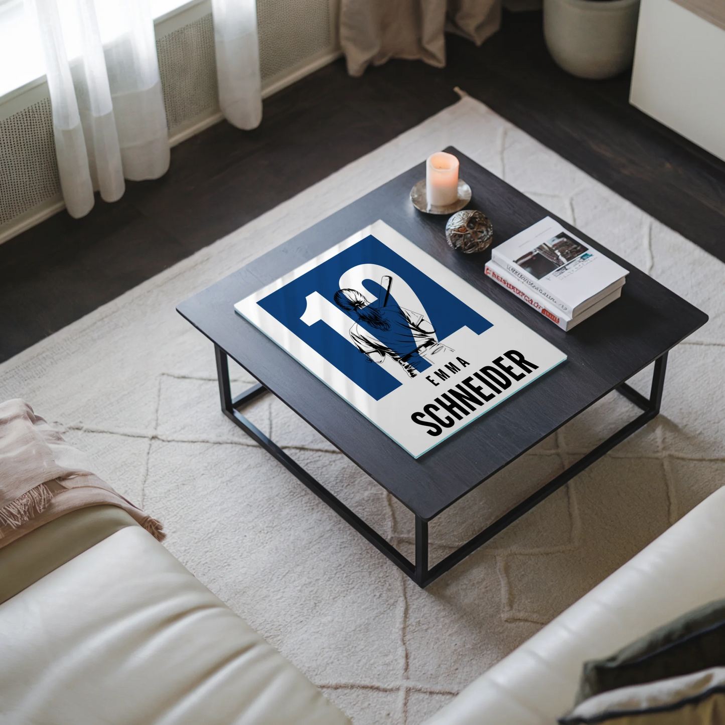 Personalisiertes Acrylglas Wandbild magnetisch Baseball Baseballspielerin Geschenk für Tochter