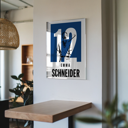 Personalisiertes Acrylglas Wandbild magnetisch Baseball Baseballspielerin Geschenk für Tochter