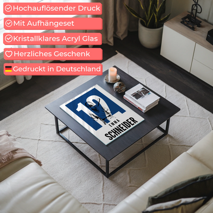 Personalisiertes Acrylglas Wandbild magnetisch Baseball Baseballspielerin Geschenk für Tochter