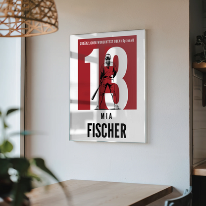 Personalisiertes Acrylglasbild Baseball Baseballspielerin Geschenk für Mädchen Turnier