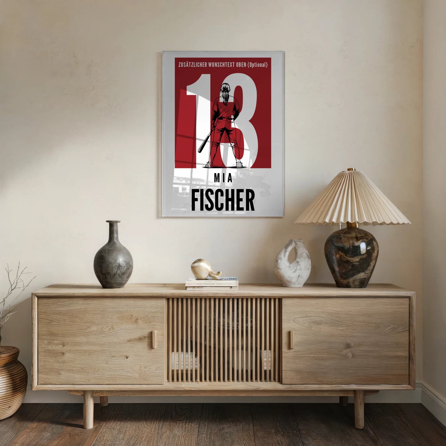 Personalisiertes Acrylglasbild Baseball Baseballspielerin Geschenk für Mädchen Turnier