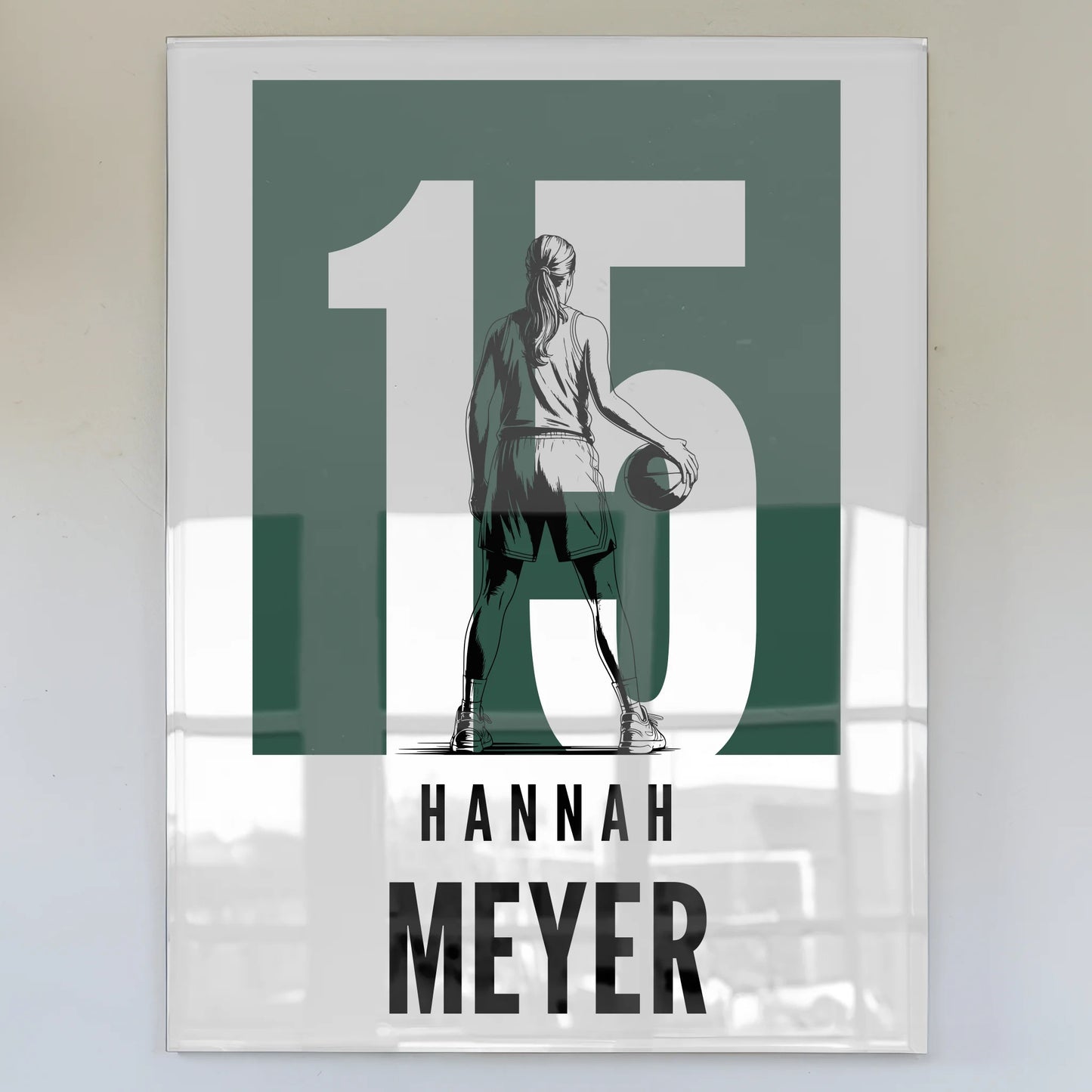 Personalisiertes Acrylglasbild Basketball Basketballerin Geschenk für Mädchen Turnier Urkunde