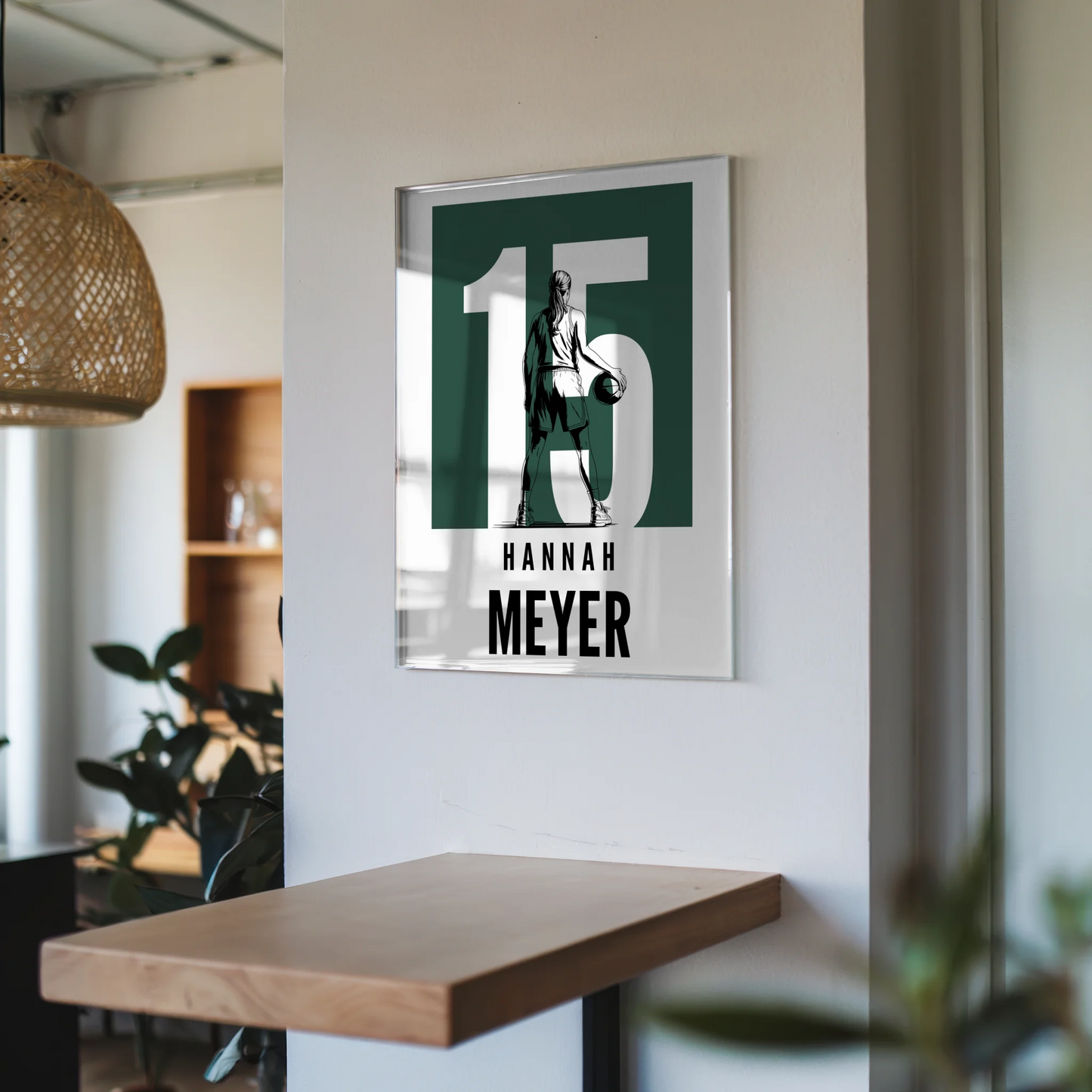 Personalisiertes Acrylglasbild Basketball Basketballerin Geschenk für Mädchen Turnier Urkunde