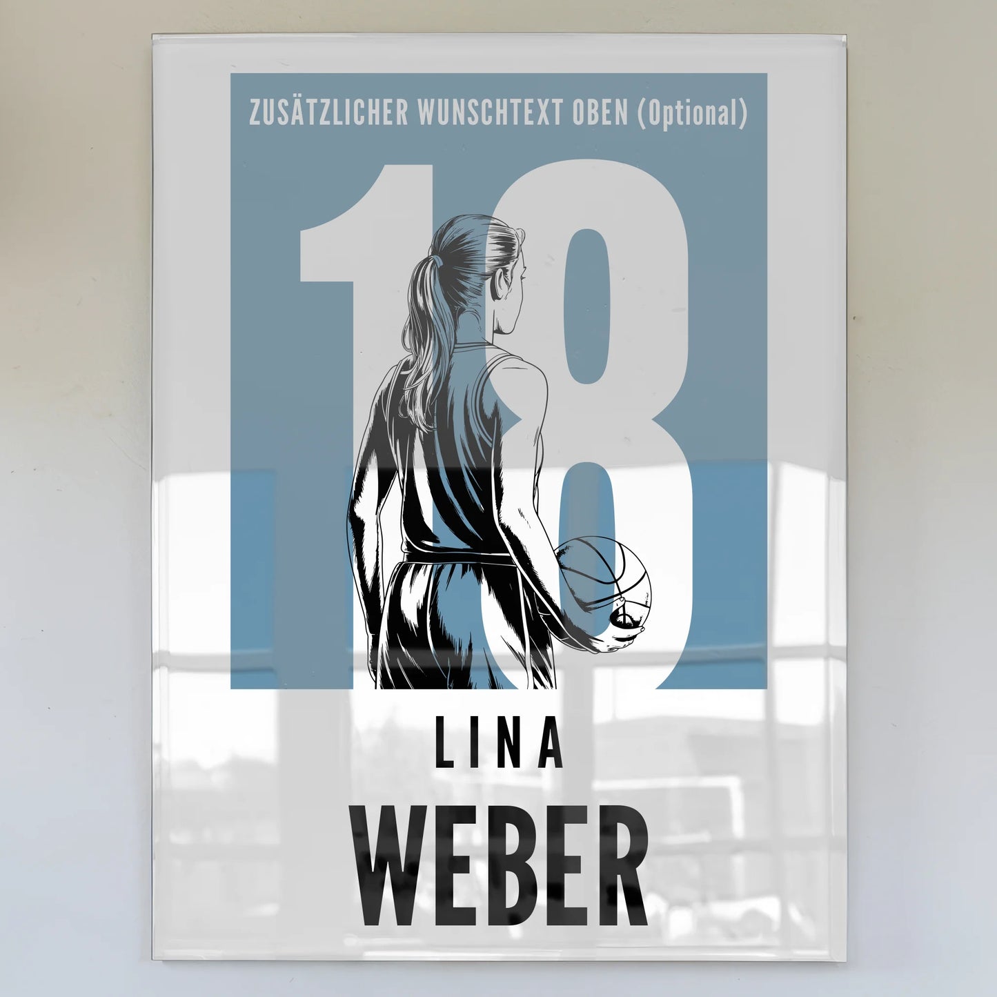 Personalisiertes Acrylglas Bild Basketball Basketballerin Geschenk für Tocher Mama Tante Freundin