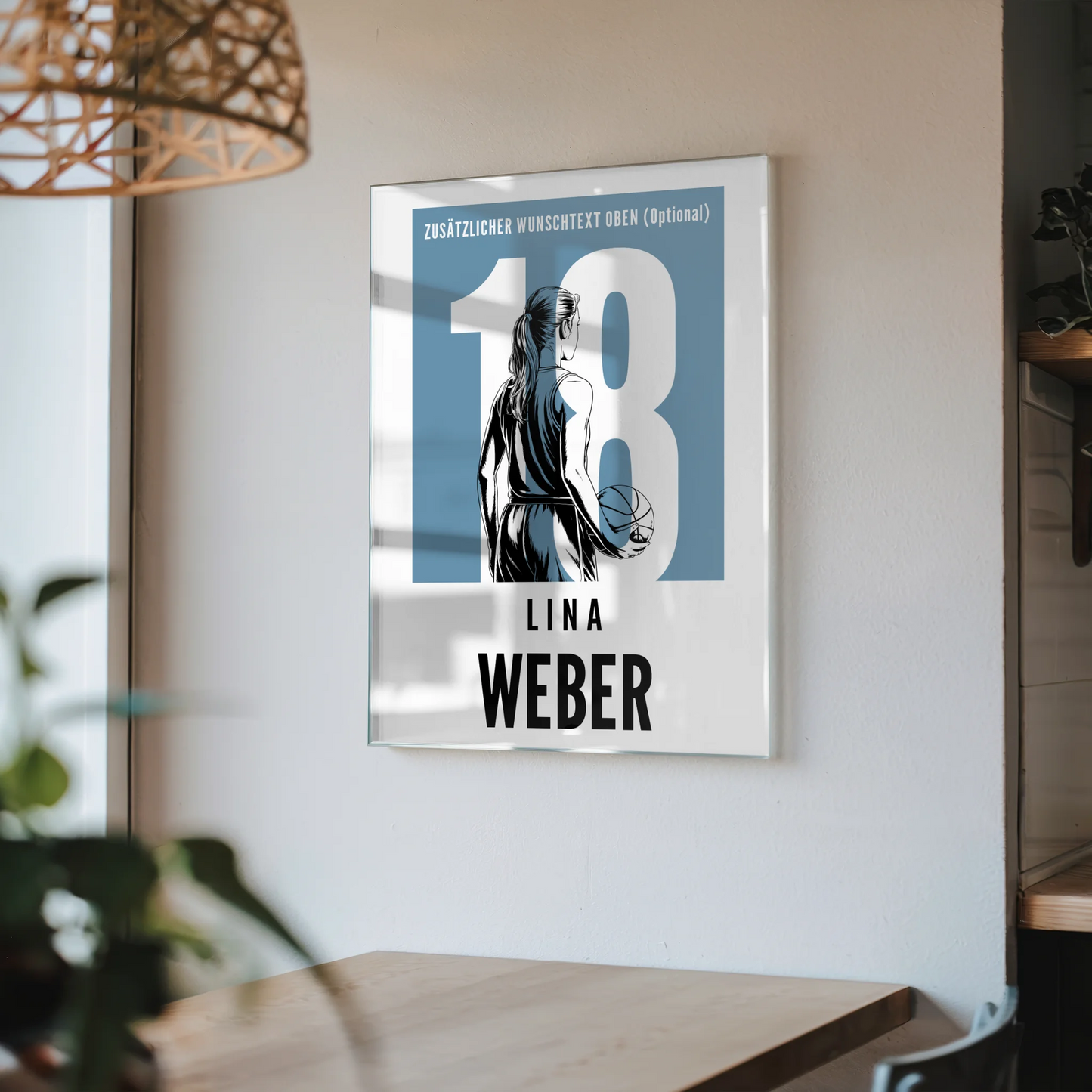 Personalisiertes Acrylglas Bild Basketball Basketballerin Geschenk für Tocher Mama Tante Freundin